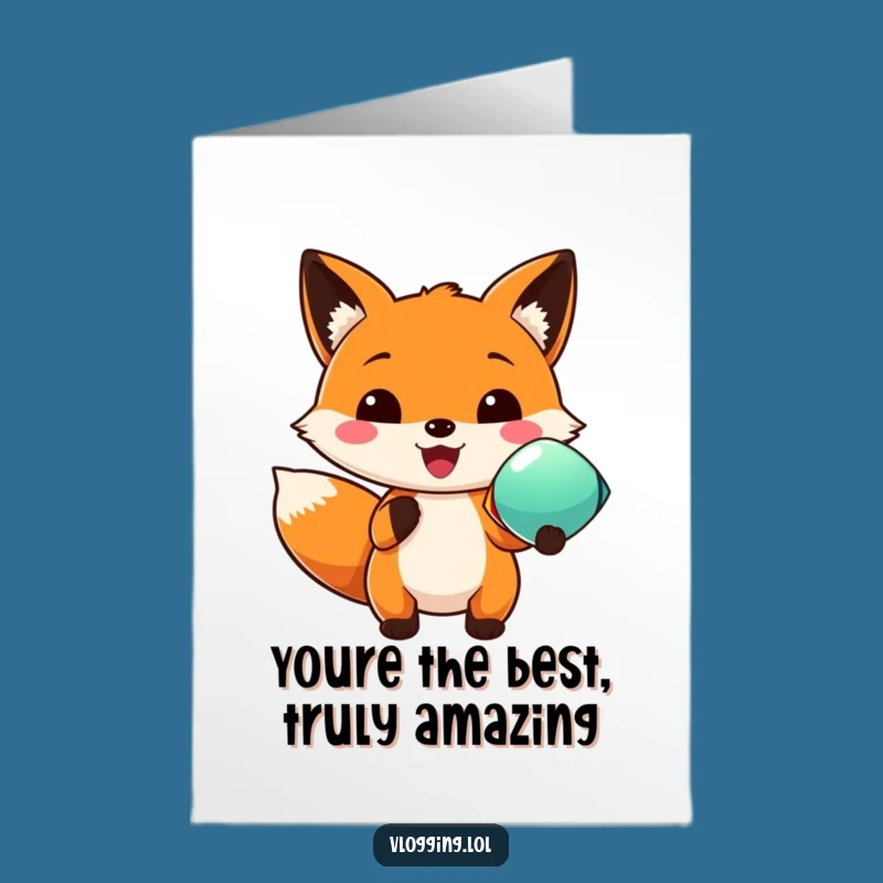Free Printable Fox Thank You Card: Funny Fox Gratitude Downloadable Gift
