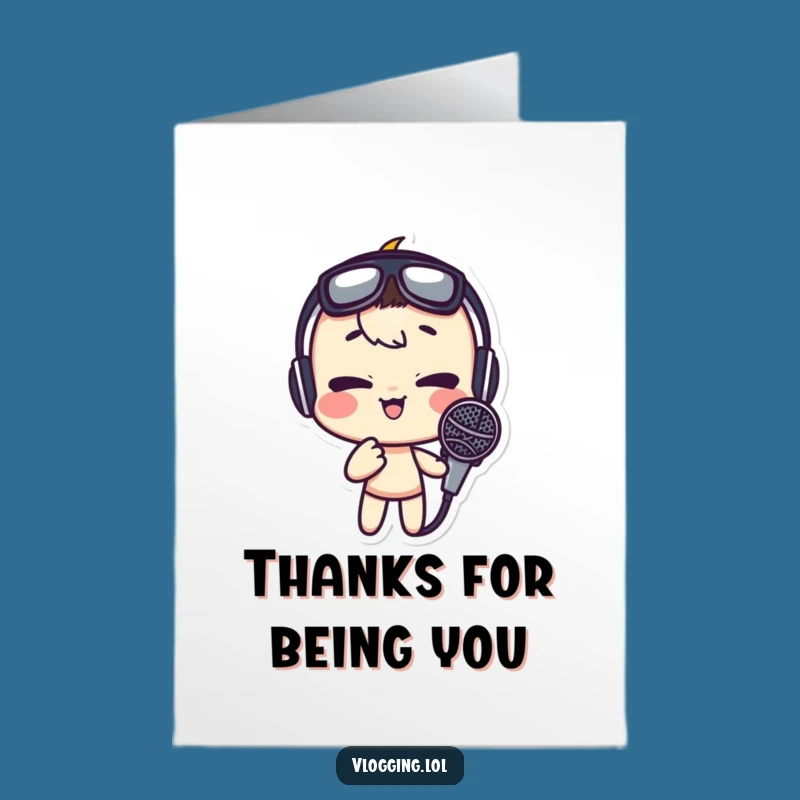 Funny Thank You Card: Free Printable Silly Face Mic Humor Downloadable Gift