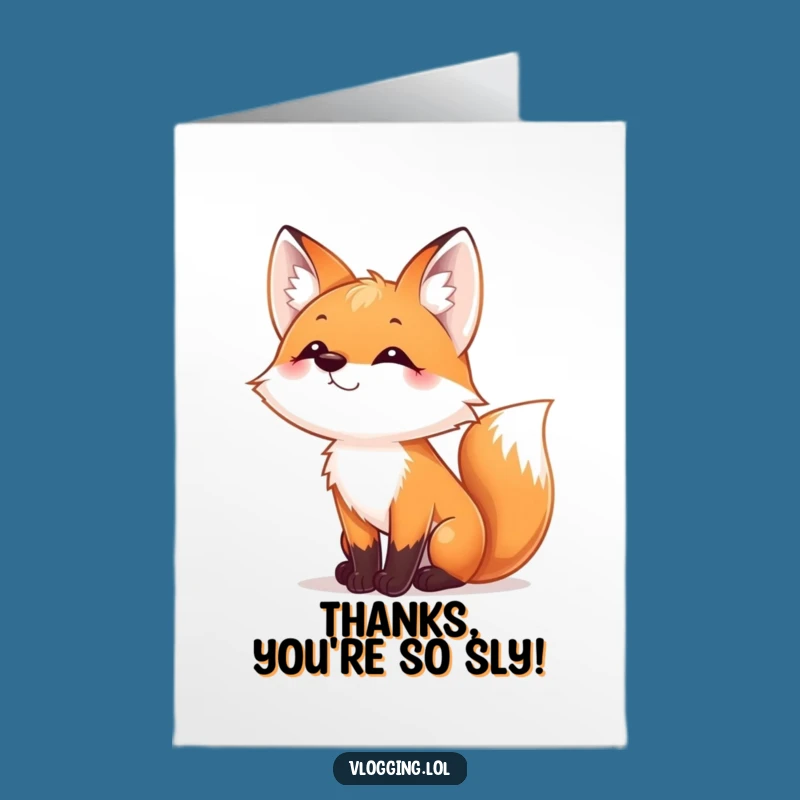 Free Printable Thank You Fox Card: Cute & Funny Downloadable Gift for Gratitude