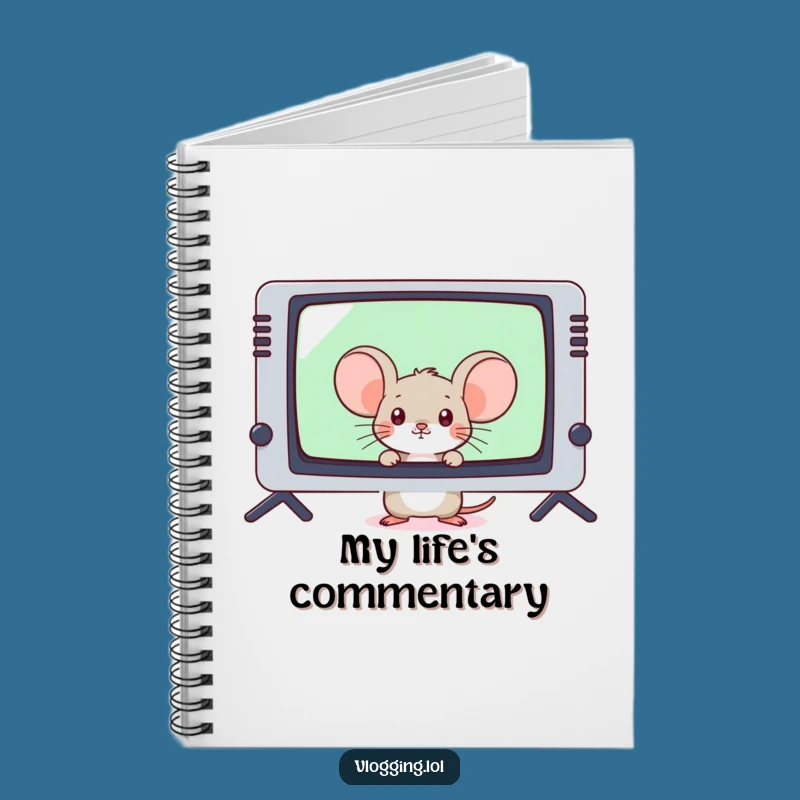 Funny Shy Mouse Gamer Notebook - Cute Peek Journal Diary Gift