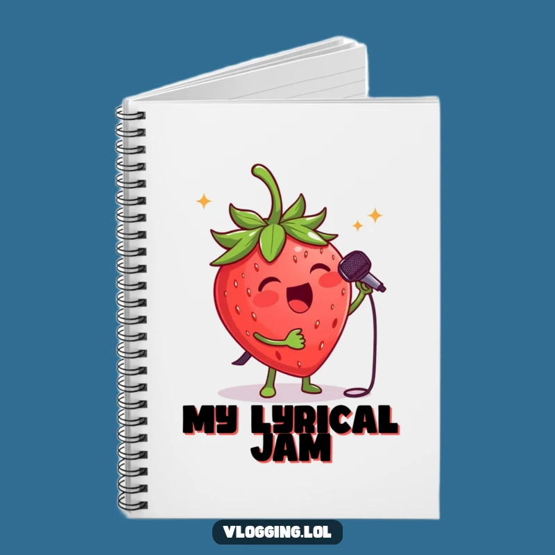 Funny Strawberry Singer Notebook: Write Your Song with This Fruity Rockstar
