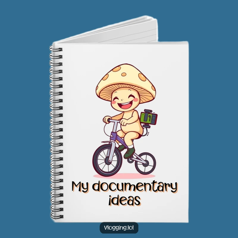 Funny Mushroom Unicyclist Notebook: Jot Down Ideas with This Fungi Filmer