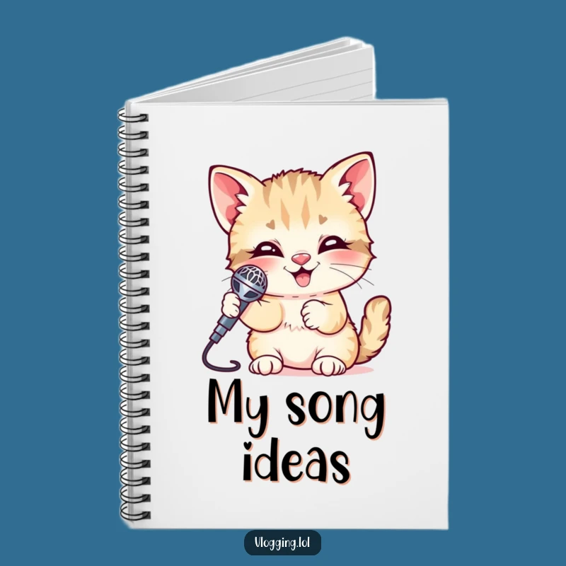 Funny Giggling Kitten Microphone Notebook: Capture Your Best Lyrics and Ideas