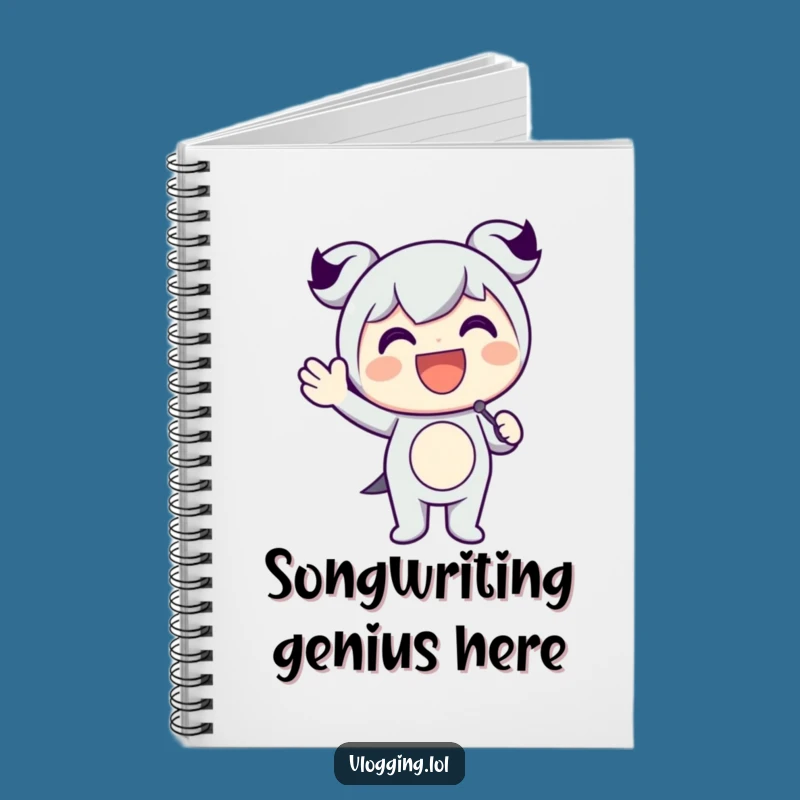 Funny Lyricist Notebook: Happy Character Mic Waving, Fun Funny Journal for Songwriters