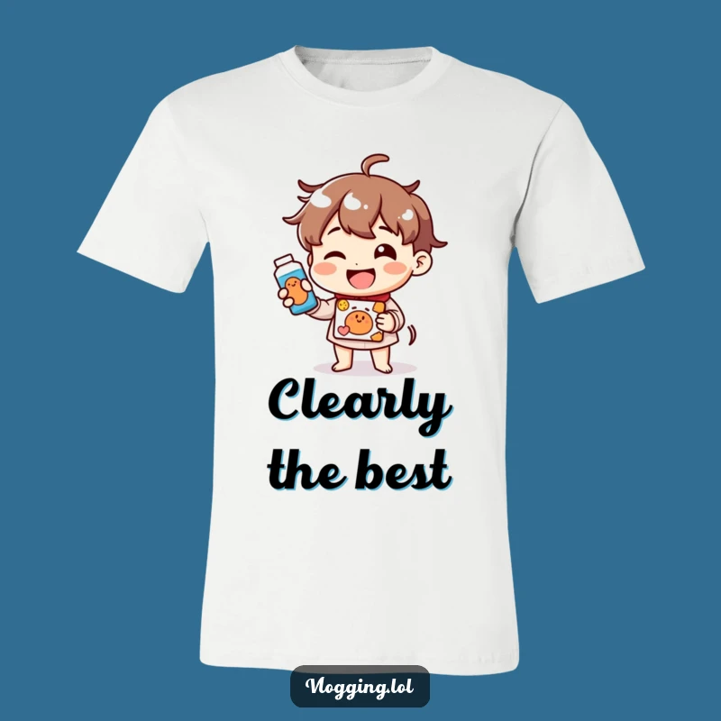 Funny Cheerful Demo T-Shirt: Happy Character Product Tee