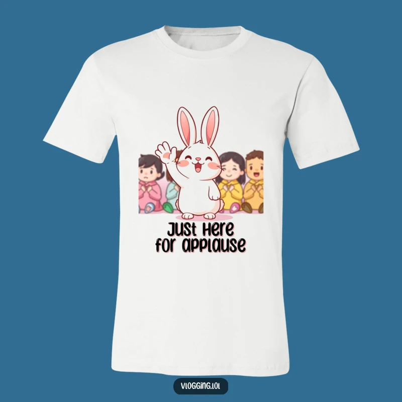 Funny Cheerful Rabbit T-Shirt: Spread Joyful Waves in this Comfy Tee, Ideal Funny Gift!