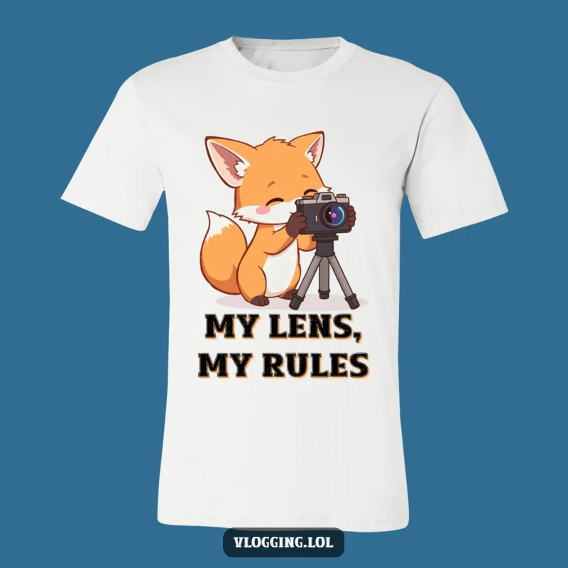 Funny Curious Fox T-Shirt: Professional Photographer Vibes in this Hilarious Tee, Great Funny Gift!