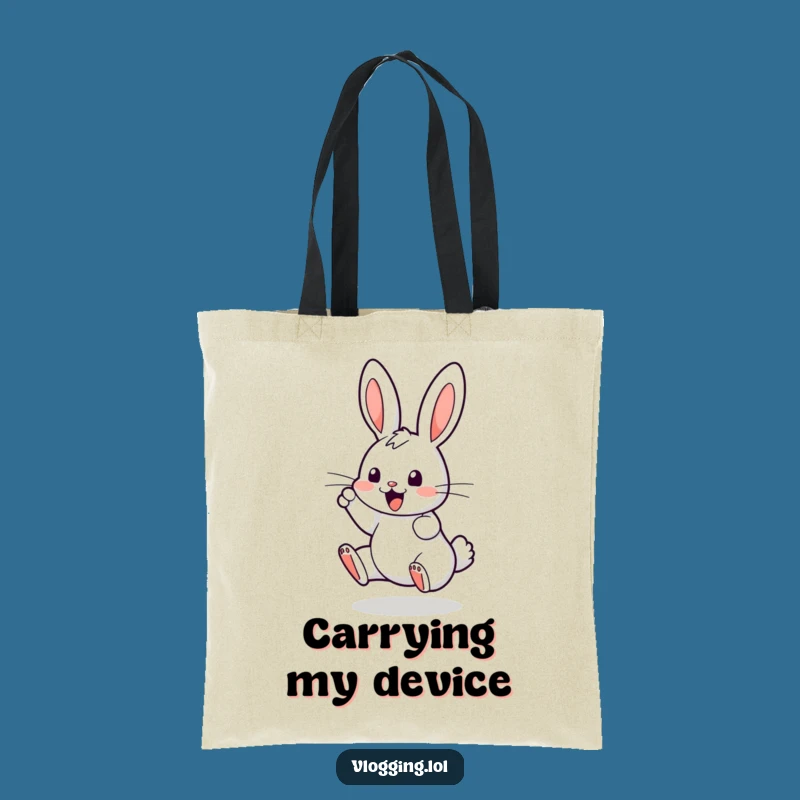 Funny Bouncing Bunny Tote Bag: Carry Your Tech Essentials with Style!