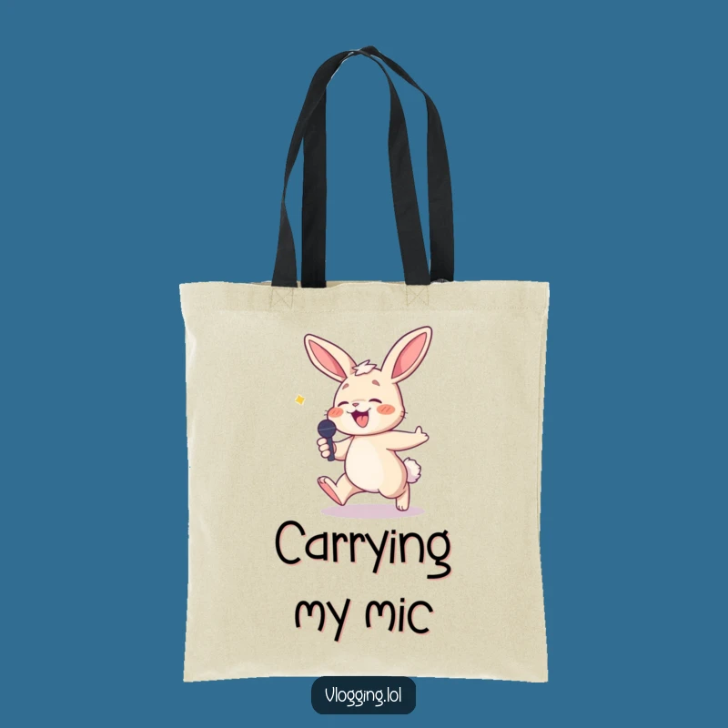 Funny Bunny Tote Bag - Tripping Singer Accessory, Hilarious Carry-All Gift