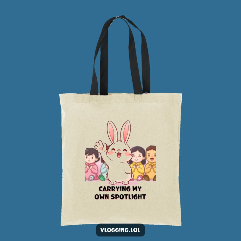 Funny Cheerful Rabbit Tote Bag: Carry Your Day with a Smile, Wonderful Funny Gift!