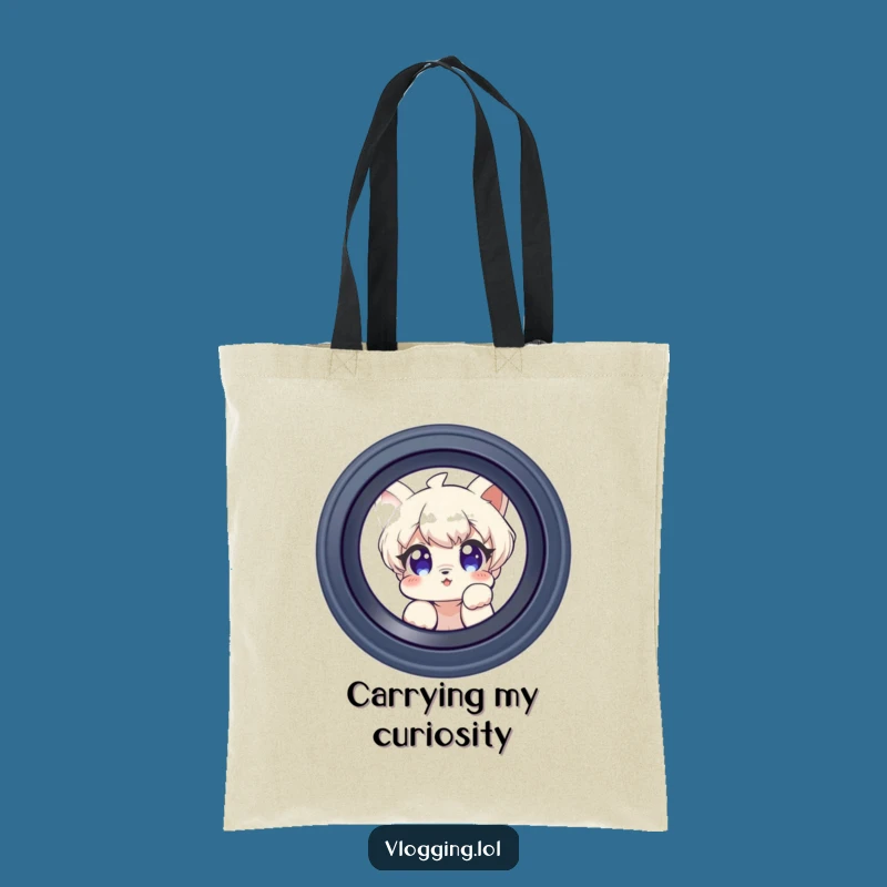 Funny Curious Peeking Tote Bag: Camera Lover Bag, Great Photo Gift!