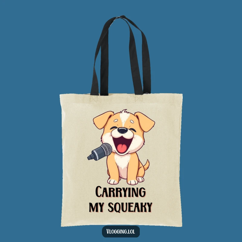 Funny Puppy Mic Drop Tote Bag - Hilarious Dog Lover Accessory